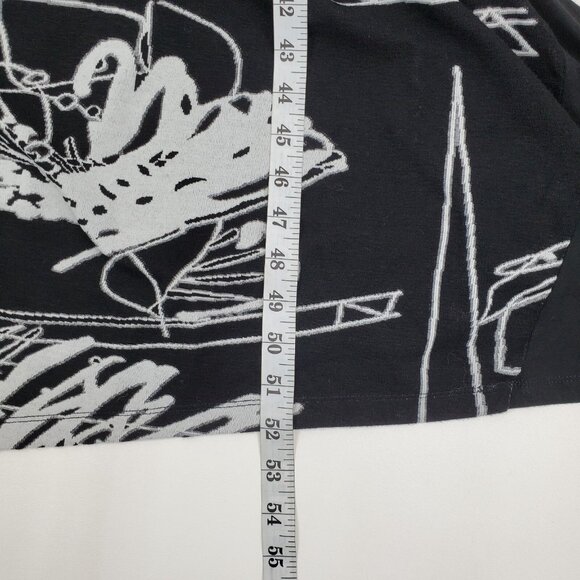 La El Couture Maxi Dress Size S Long Sleeve Cowl Neck Black White Whimsigoth - Picture 14 of 14